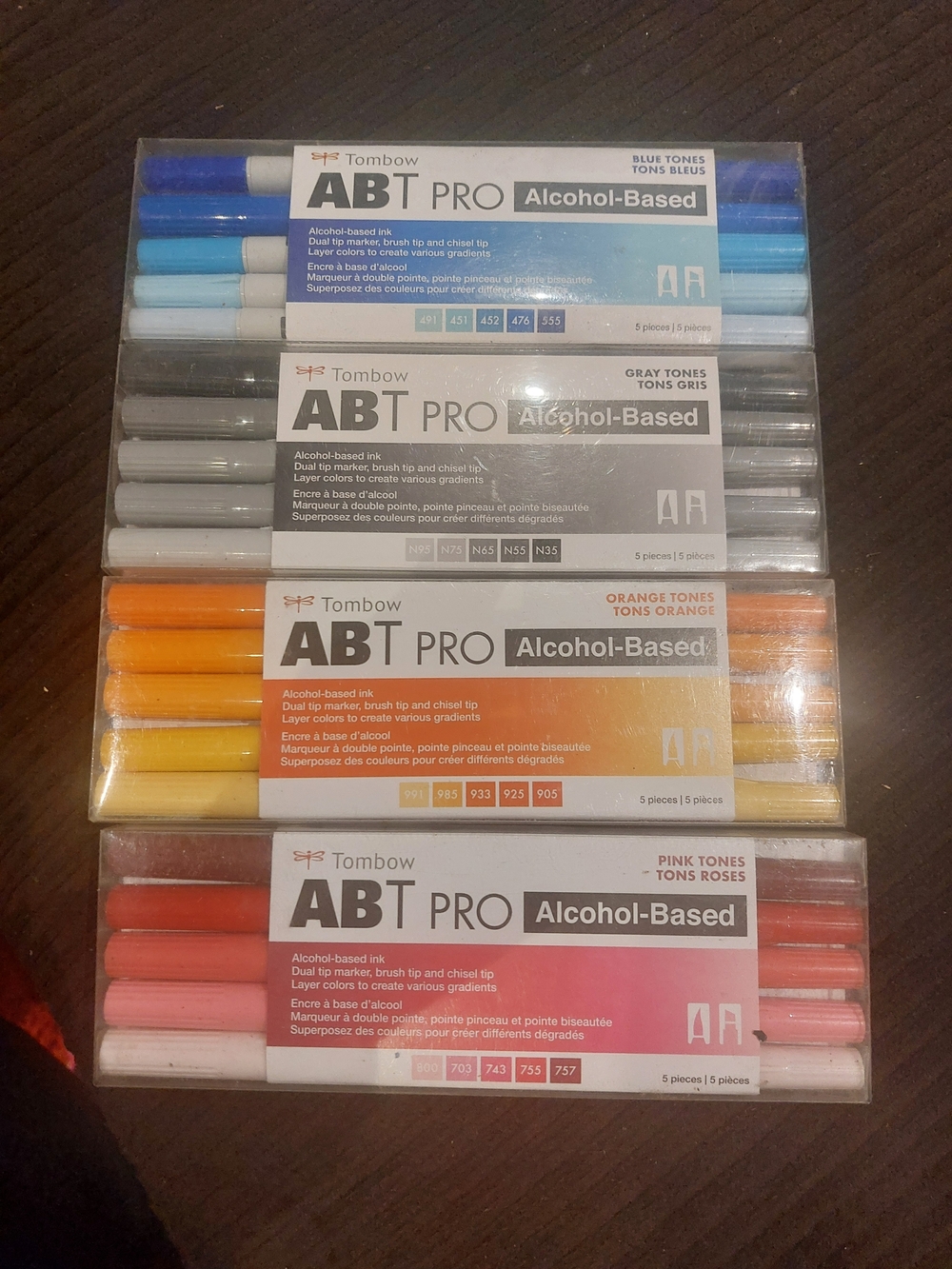 ABT PRO Alcohol-Based Marker Set - Blue, Gray, Orange, Pink Tones
